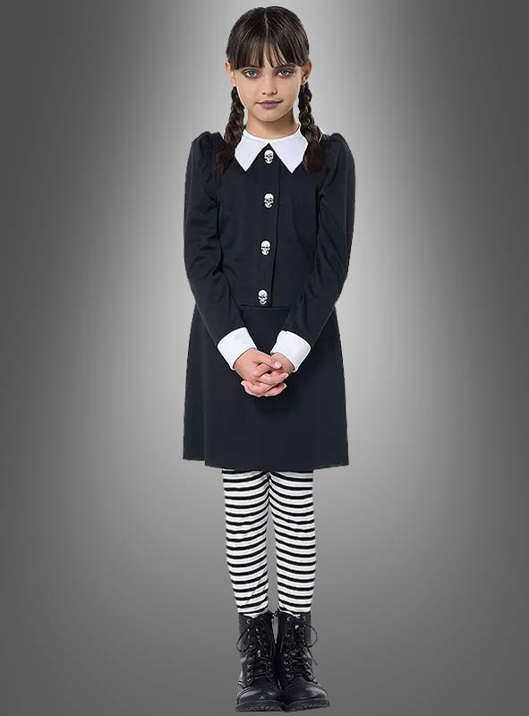 Dark Gothic Girl Costume Child black-white » Kostümpalast