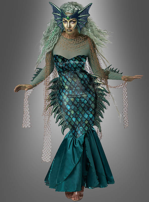 Perücke Sirene Türkis Meerjungfrau Karneval Kostüm 