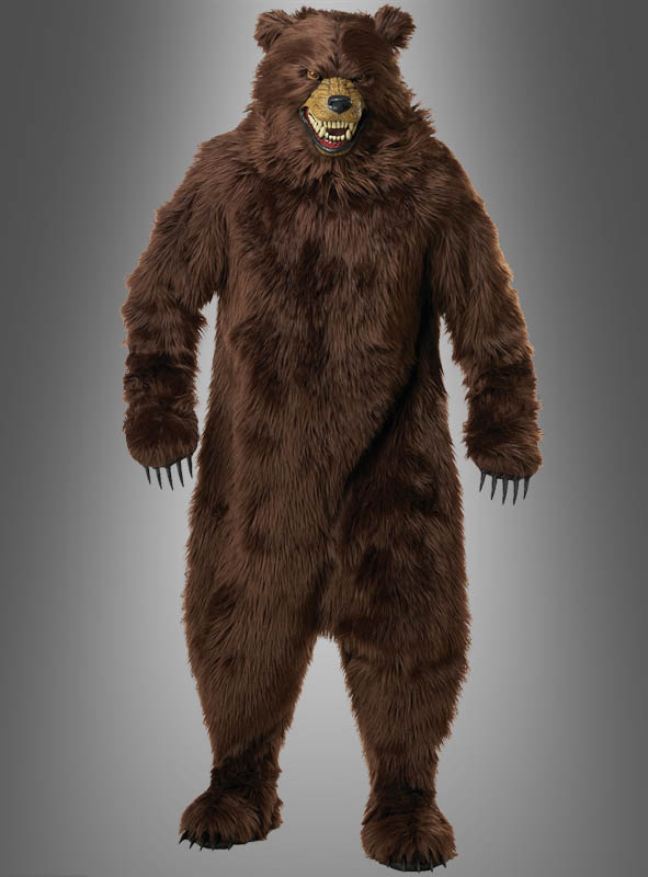 Grizzly Bär Kostüm braun Deluxe mit Motion Maske