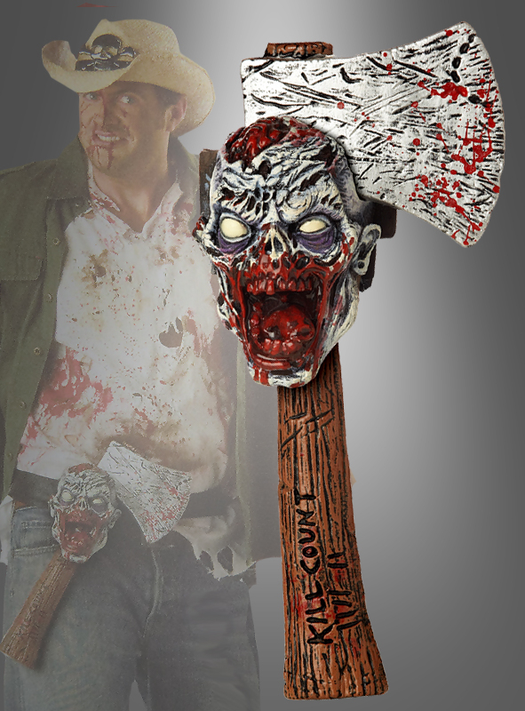 Zombie Hunter Axe with Trophy Head Belt