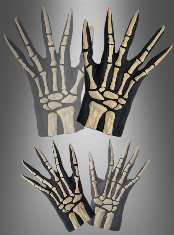 3 D Skeletthandschuhe Knochenhandschuje Deluxe