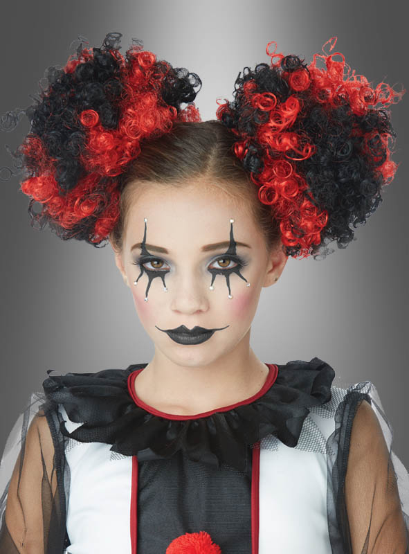 Lockige Haarteile für Clownkostüm