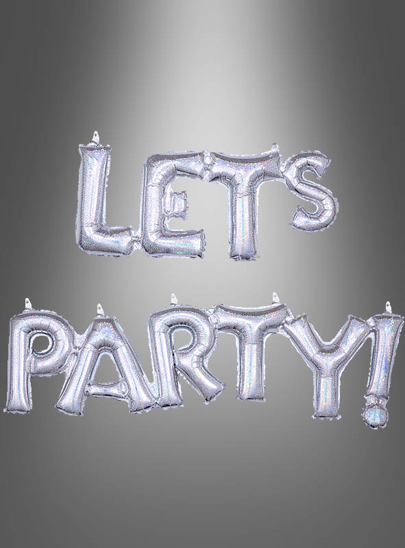Glitter Lettering Let's Party Foil Balloon 136 x 22 cm