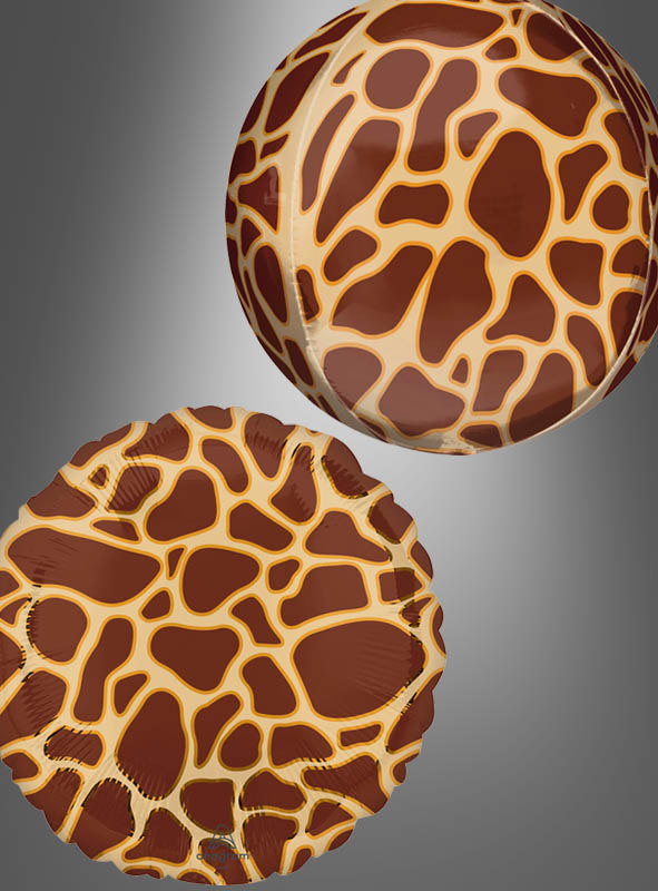 Giraffe Folienballon Orbz Kugel oder Scheibe