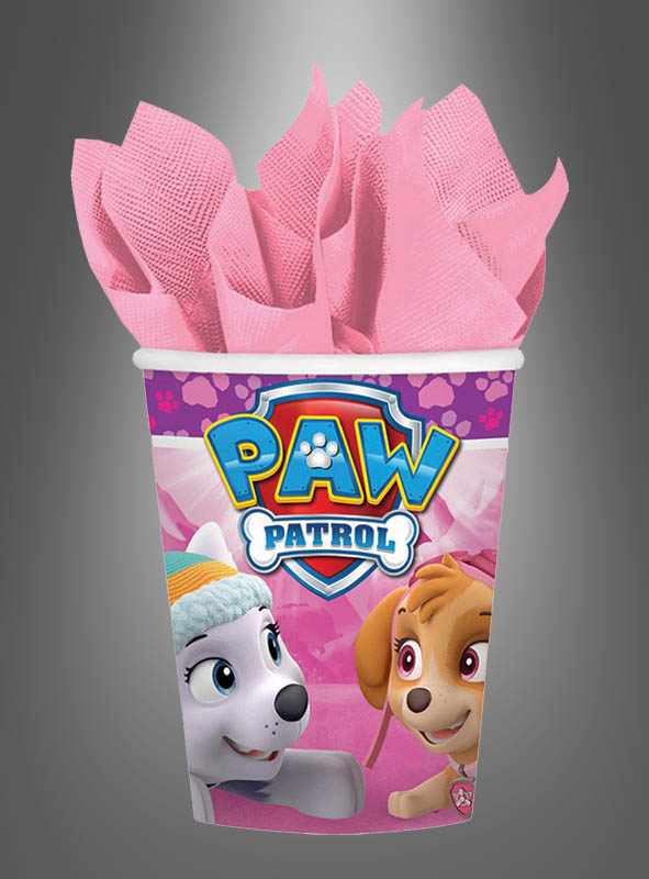 8 x Paw Patrol Pappbecher pink