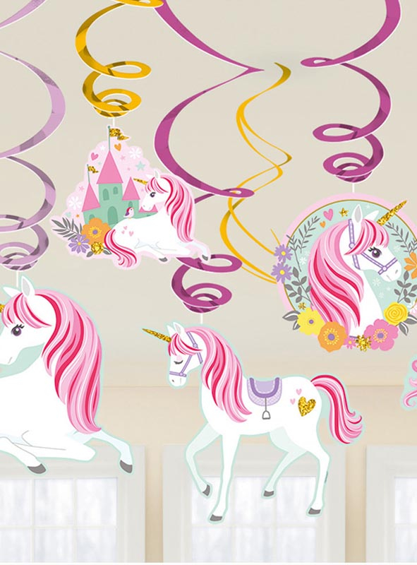12 x Unicorn Decoration Swirls