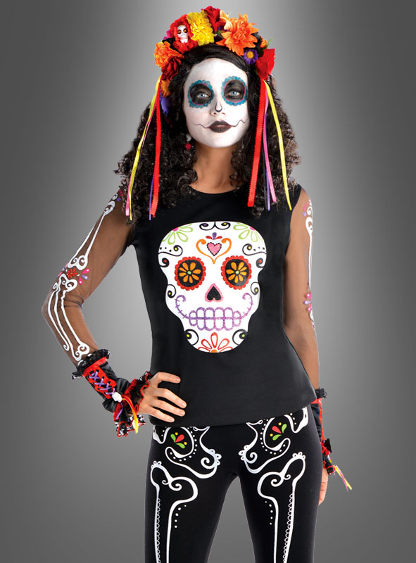 Mexikanischer Totenkopf Shirt Tag Der Toten