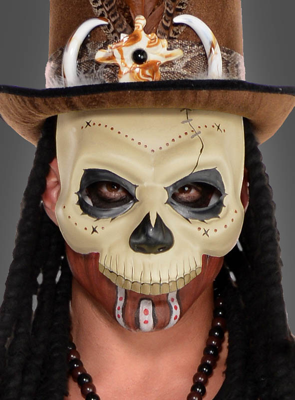 Halbmaske Skelett Totenkopf Gebiss Halloween Karneval WIL