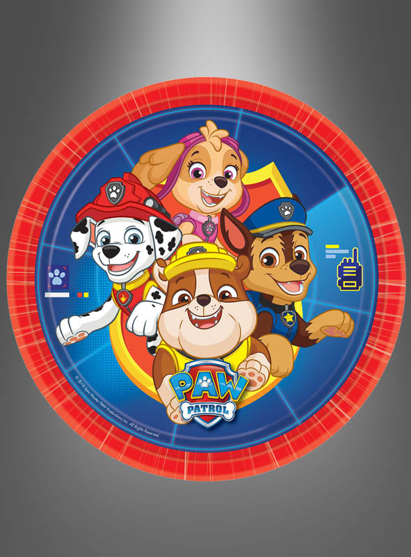 8 x Paw Patrol Pappteller blau-rot 22,8 cm