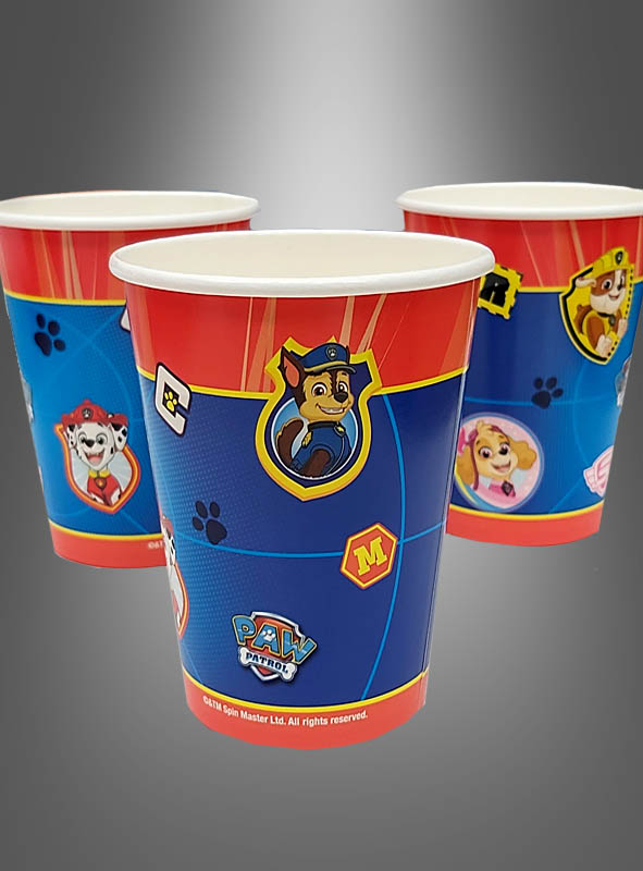 8 x Paw Patrol Pappbecher blau-rot