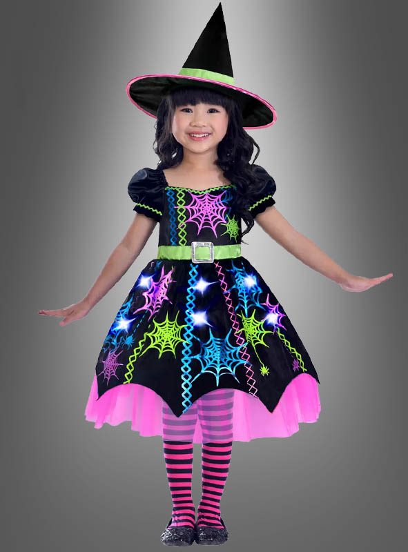 Colouful Spider Witch Costume Girls