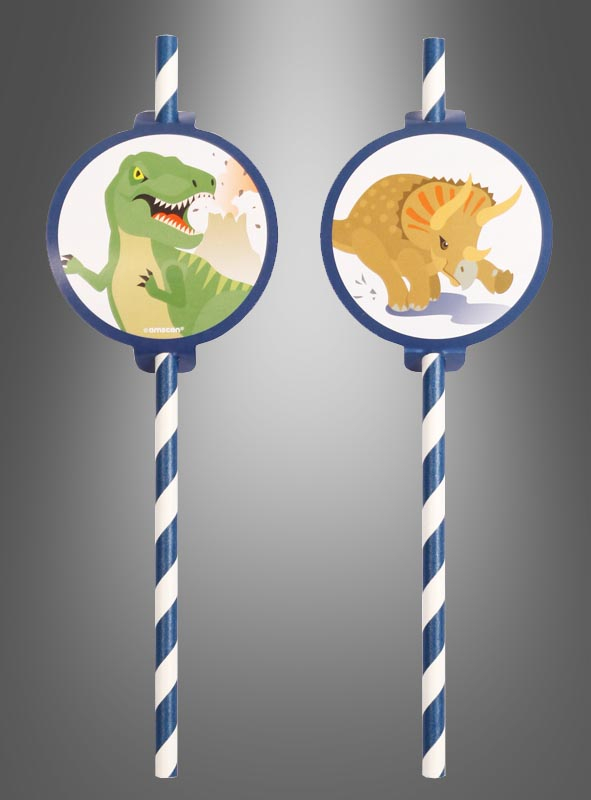 8 x Dino Party Straws