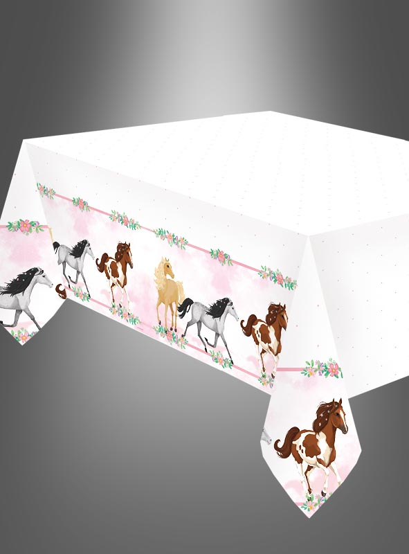 Table Cloth with Horses Motifs 120 x 180 cm