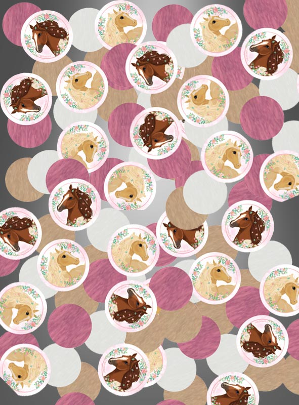Tischkonfetti Pferde bedruckt