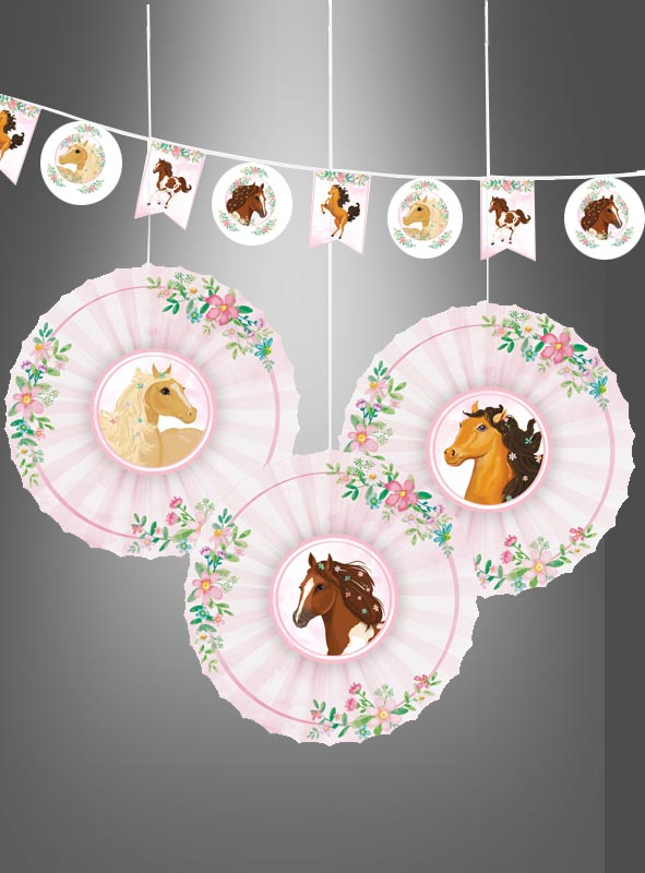 Horses Paper Fans Party Kit