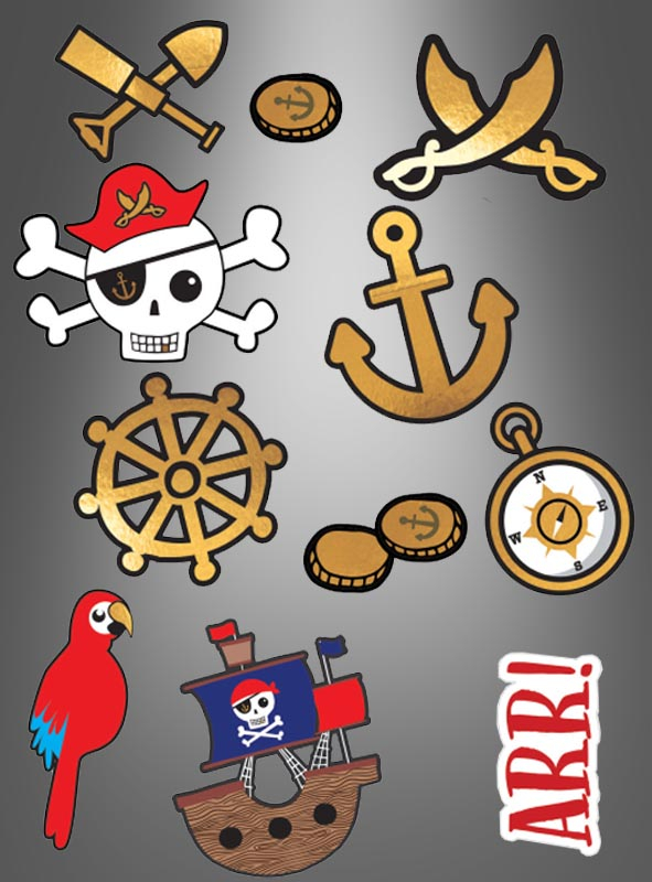 Tattoos Pirate Party 11 pieces