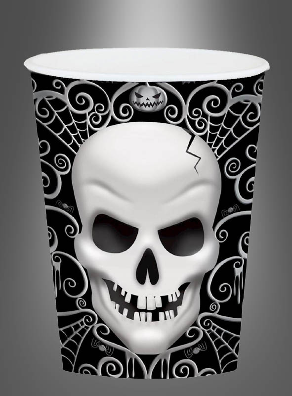 8 Skull  Paper Cups 260 ml Halloween