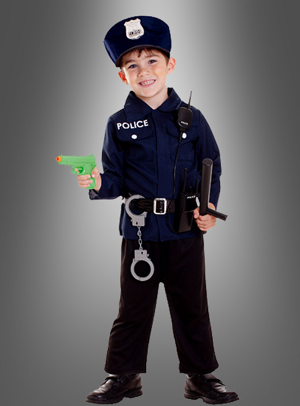 Polizei Kinderkostüm und Waffen Set
