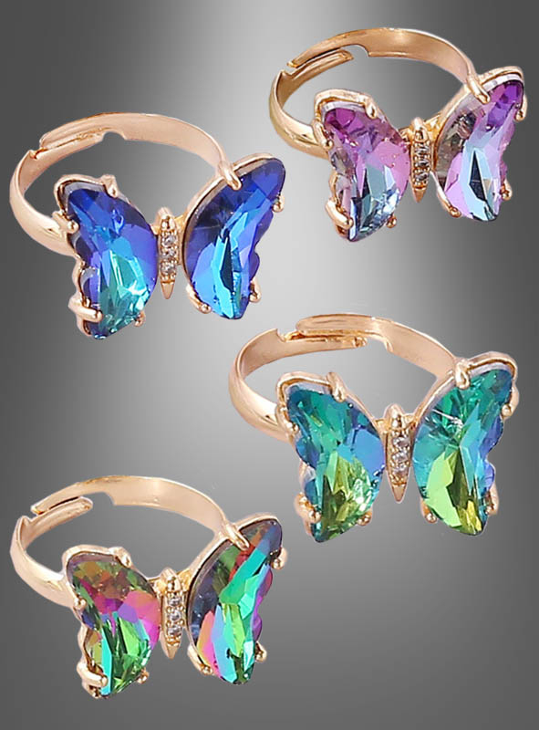 Butterfly gradient Ring adjustable 