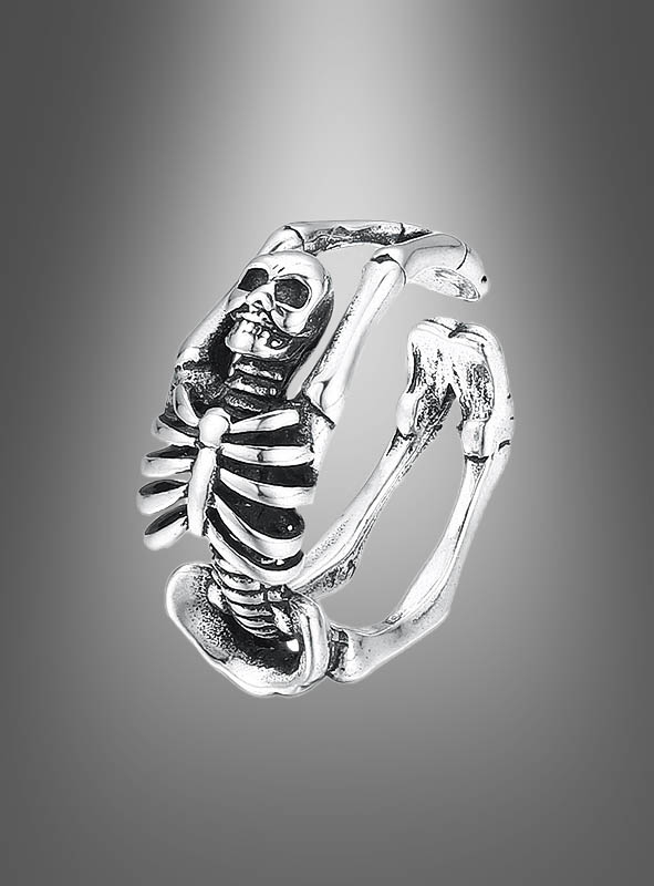Skelett Ring verstellbar Halloween Schmuck 