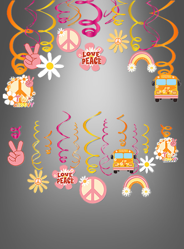 Hippie Deco Swirls pink-yellow 