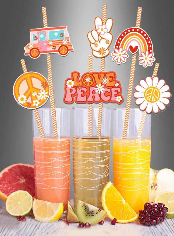 Hippie Party Paper Straws 36 pcs 
