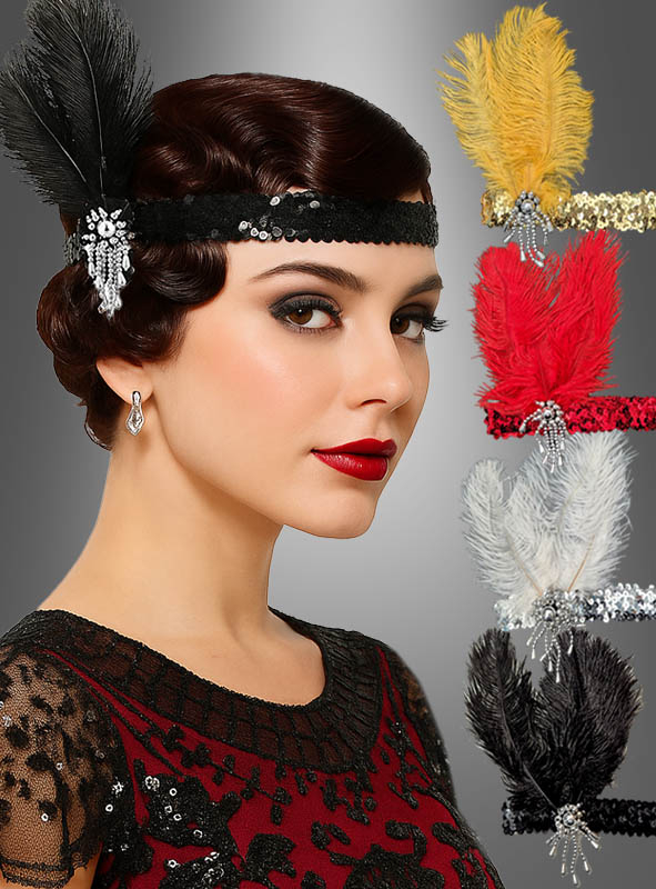 20er Pailletten Kopfschmuck Haarband 