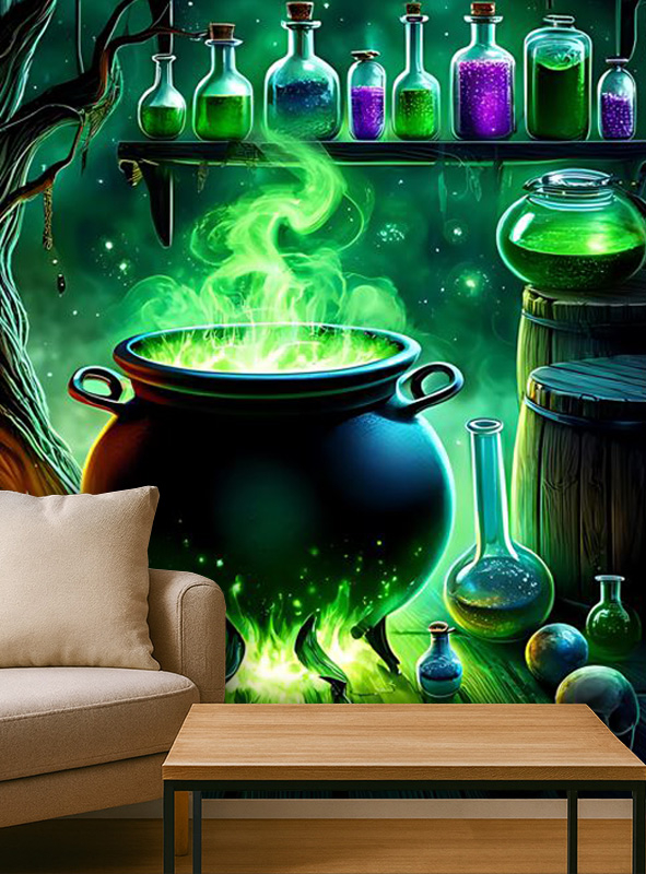 Witch Cauldron UV Decoration 100x185cm 