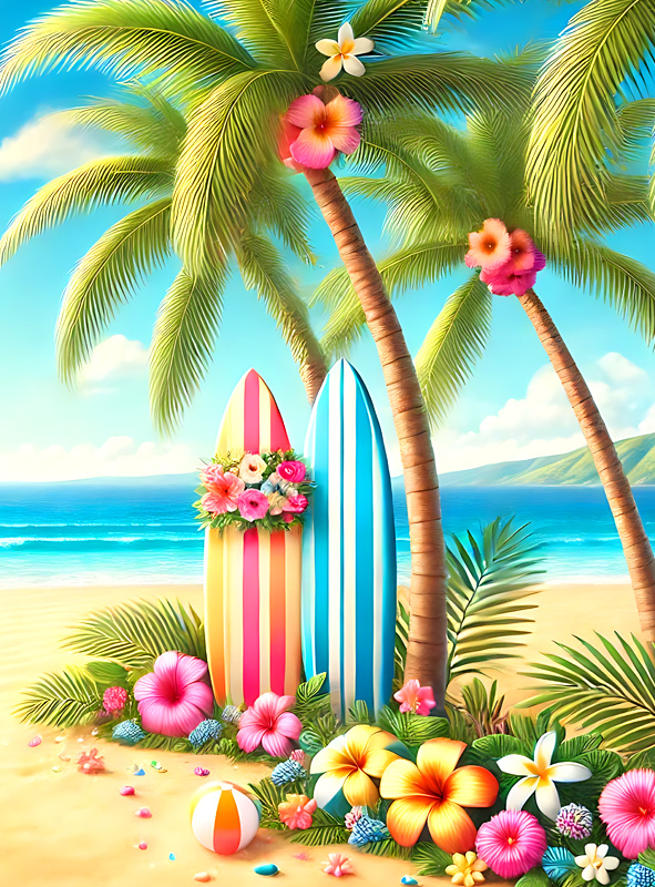 Sommer Beachparty Fotowand 150x270cm Deko waschbar 