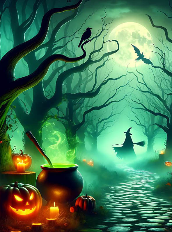 Cursed Witch Forest 150x240cm Photo Background 