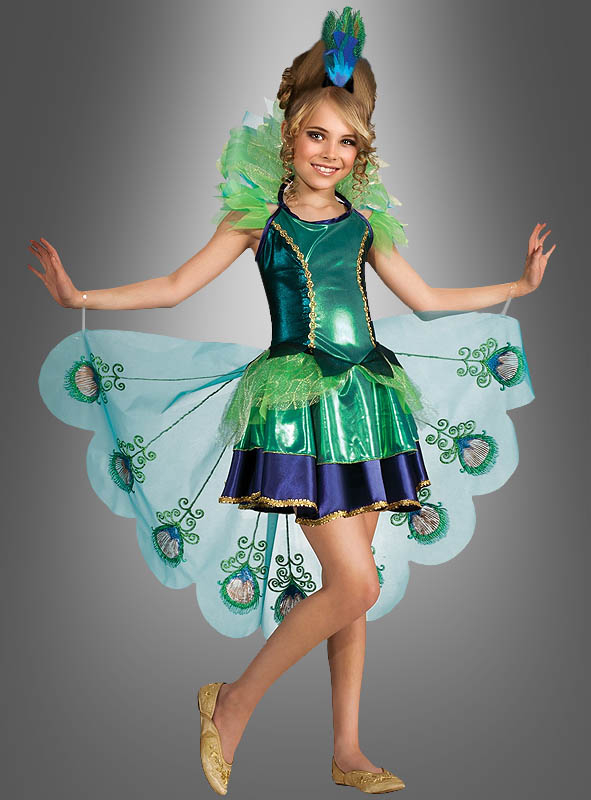 Wunderschöner Pfau Mädchenkostüm 