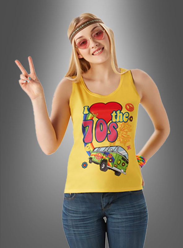 Shirt Blouse 70s for Women with Hippie Bus 