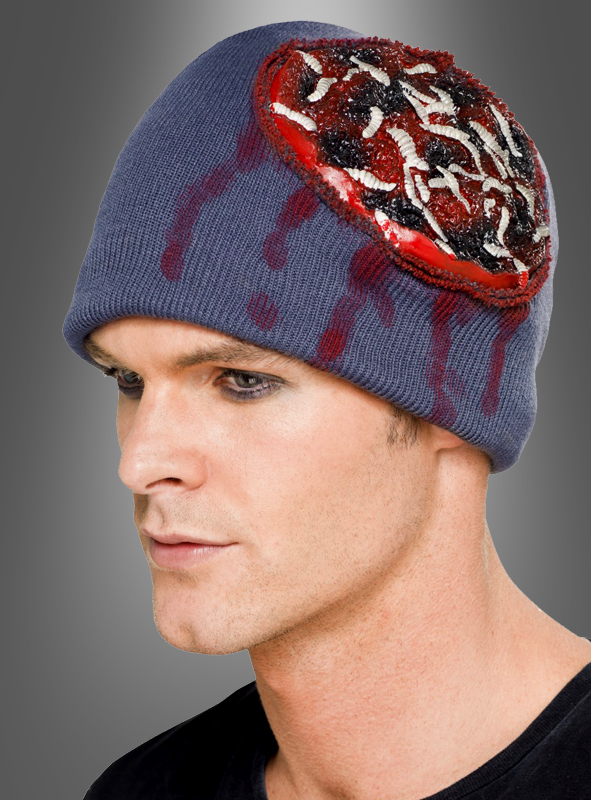 Zombie Beanie Hat with Brain 