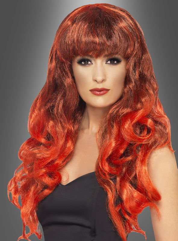 Perücke Locken für Teufelin & Meerjungfrauen 