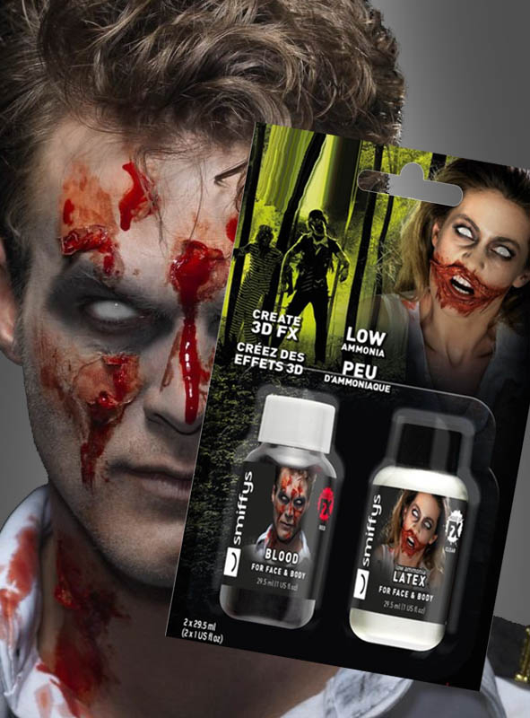 Kunstblut und Latex Set FX Schminke 