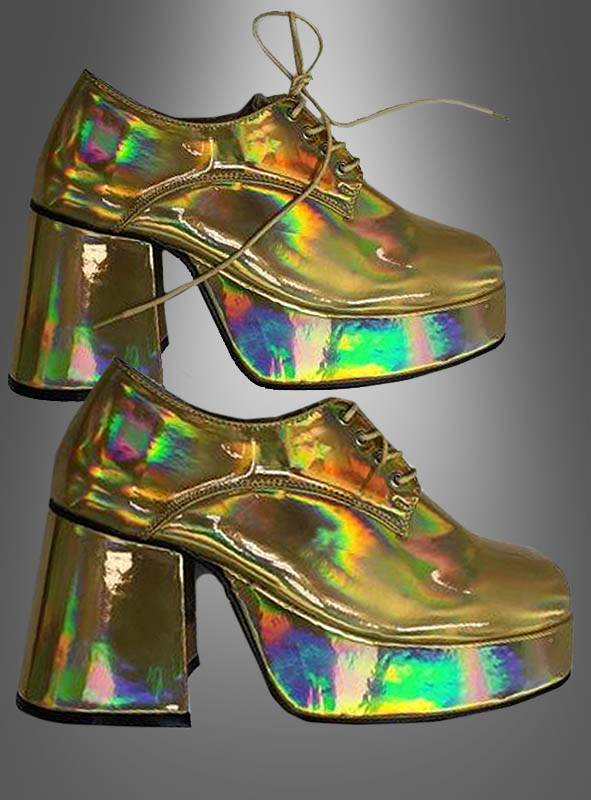 Hologramm Plateauschuhe 70er Disco Fever 