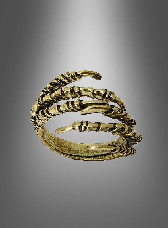 Goldender Ring Skeletthand 