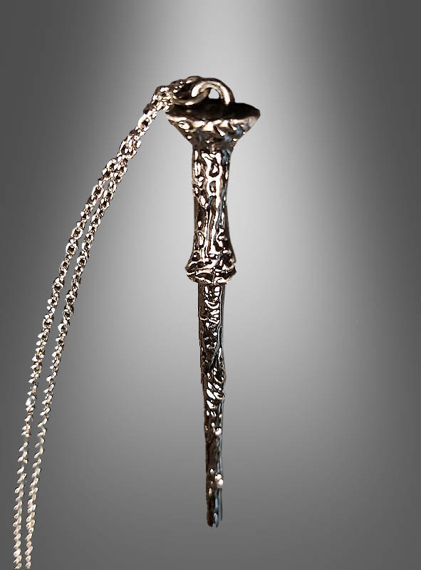 Zauberstab Halskette silber 