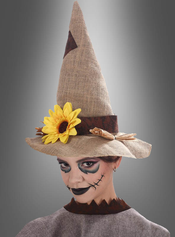 Hut Vogelscheuche mit Sonnenblume 