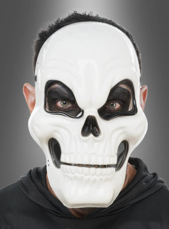 Weiße Totenkopf Halbmaske Erwachsene 