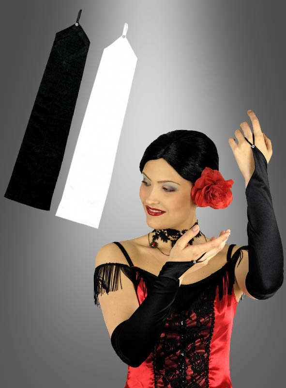 Handschuhe mit Fingerschlaufe und Strass 