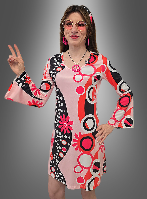 Hippie Kleid  pink mit Accessoires Dream Circles 