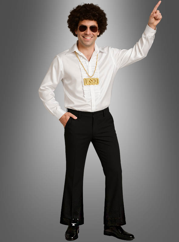 70er Disco Fever Set mit Schlaghose Herren 
