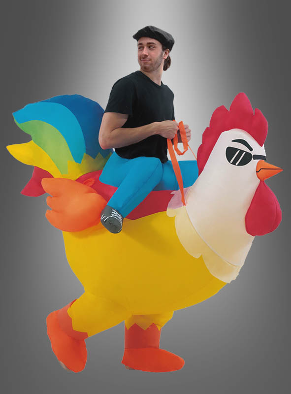 Inflatable chicken costume with ventilator 