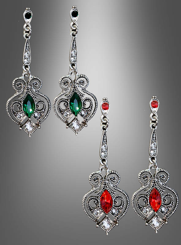 Earrings antique silver with gemstone 