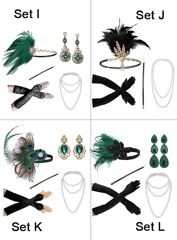 Charleston Kostümzubehör Set gold 