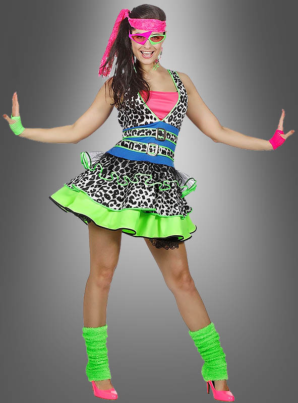 80er Kleid Neon Girl Kostüm 