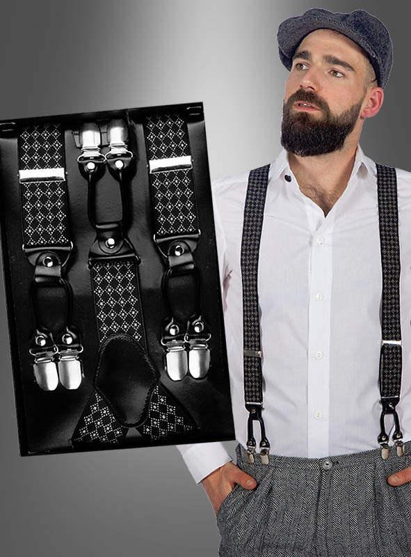 Deluxe 20er Hosenträger Geschenkbox Doppelclips 