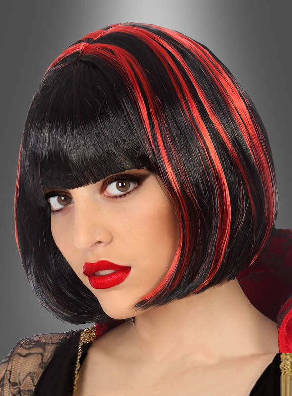 Vampire Bob Wig red-black 