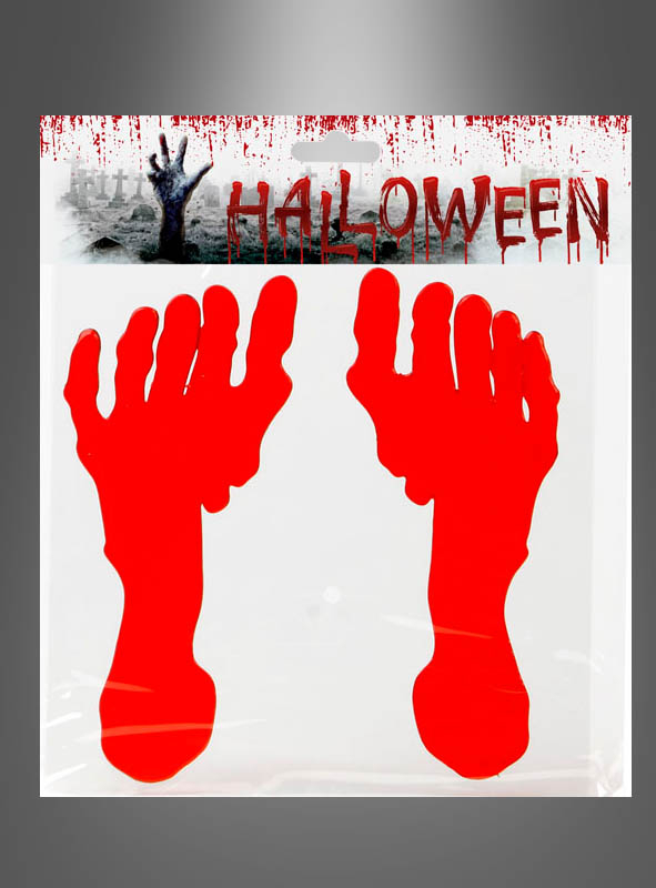 Blutige Fußabdrücke Halloween Deko 